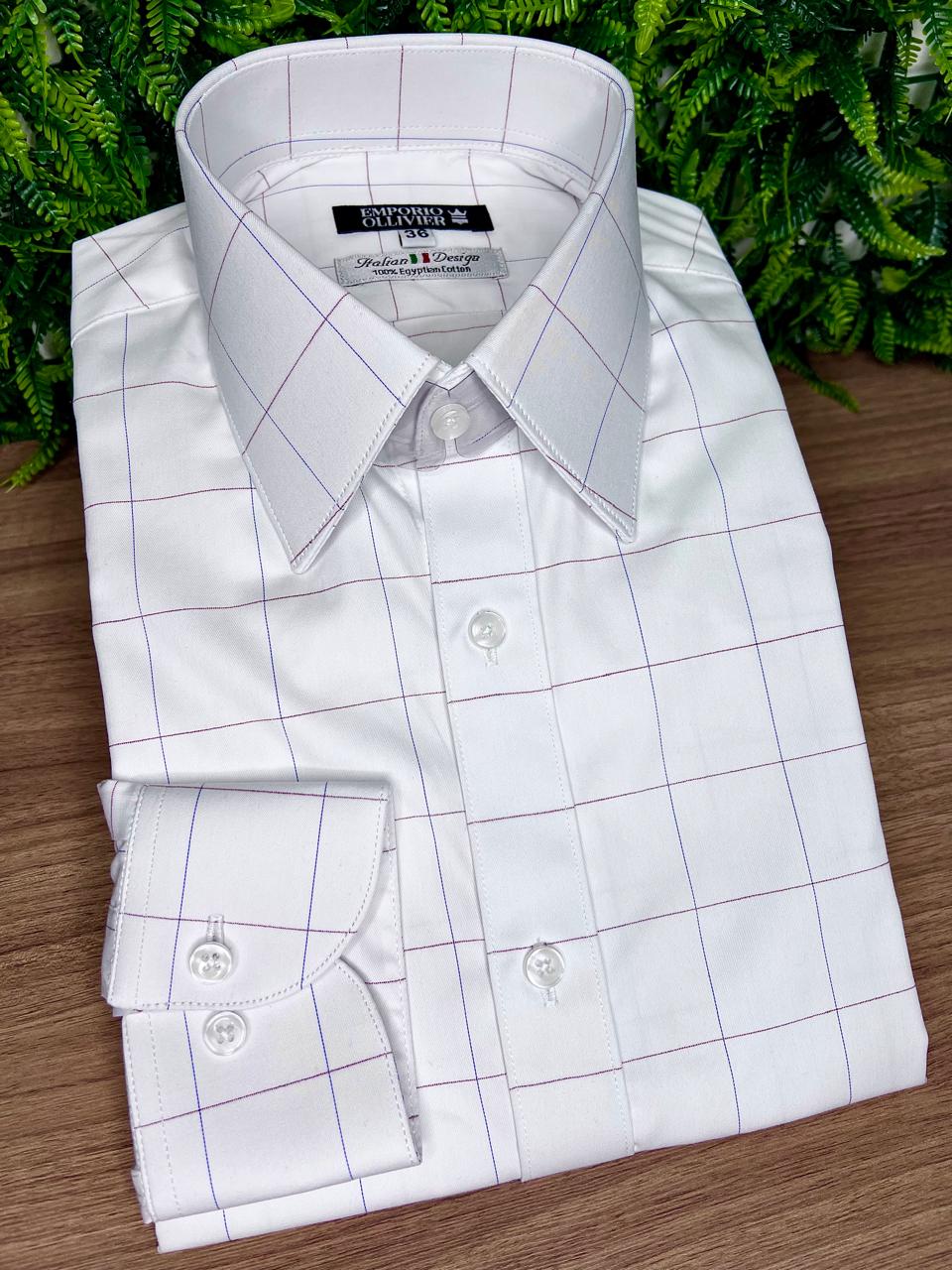 Camisa Fio Egípcio Designer Italiano — Ref. 021